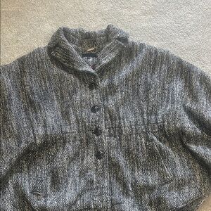 Steve Madden Black and White Textured Cape